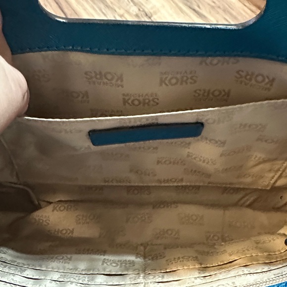 Michael Kors Tilda XL Teal Clutch - Picture 14 of 17